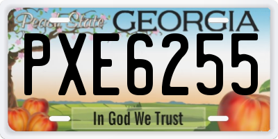 GA license plate PXE6255