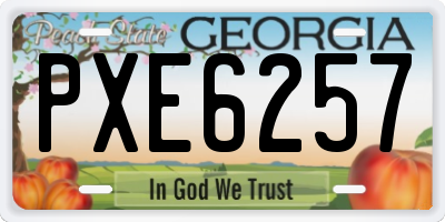 GA license plate PXE6257
