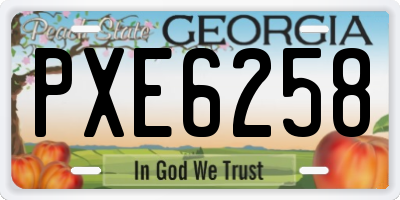 GA license plate PXE6258