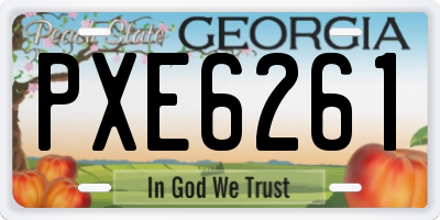 GA license plate PXE6261