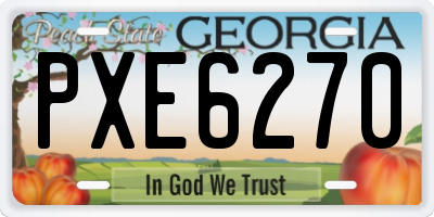 GA license plate PXE6270