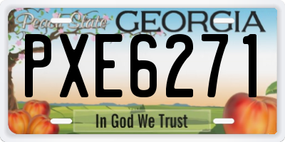 GA license plate PXE6271