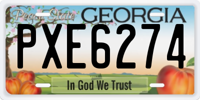GA license plate PXE6274