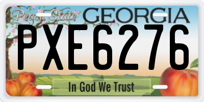 GA license plate PXE6276