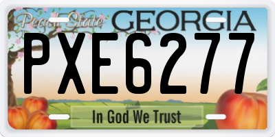 GA license plate PXE6277