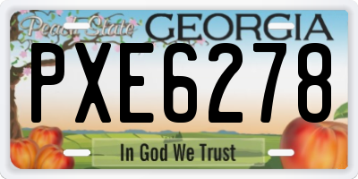 GA license plate PXE6278