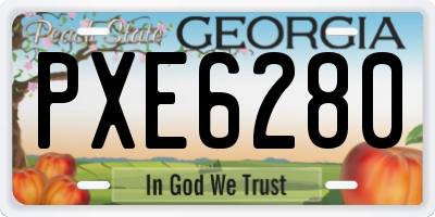 GA license plate PXE6280