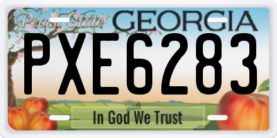 GA license plate PXE6283