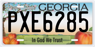GA license plate PXE6285