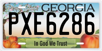 GA license plate PXE6286