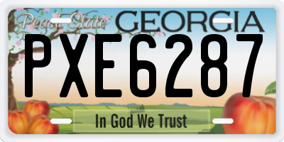 GA license plate PXE6287