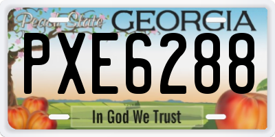 GA license plate PXE6288
