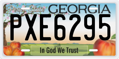 GA license plate PXE6295
