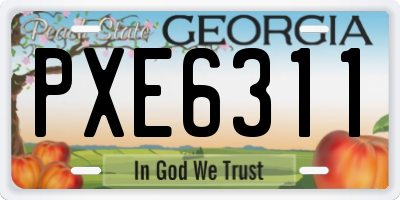 GA license plate PXE6311