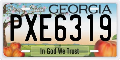 GA license plate PXE6319
