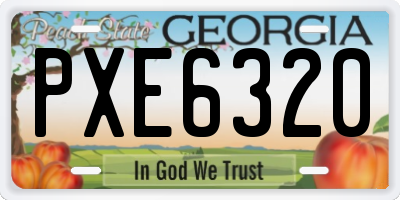 GA license plate PXE6320