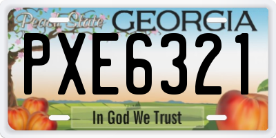 GA license plate PXE6321