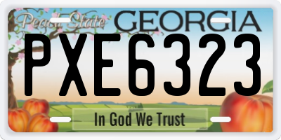 GA license plate PXE6323