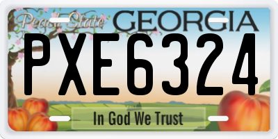 GA license plate PXE6324