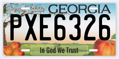 GA license plate PXE6326