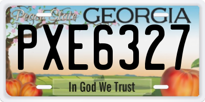 GA license plate PXE6327