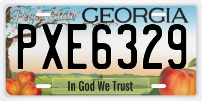 GA license plate PXE6329