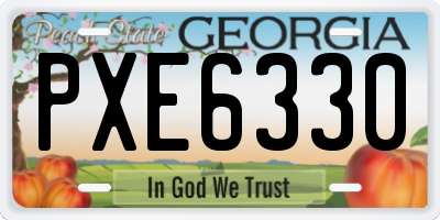 GA license plate PXE6330