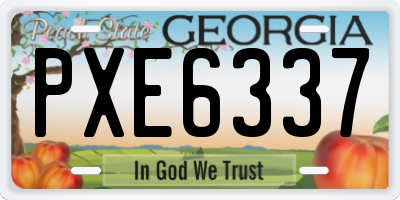 GA license plate PXE6337