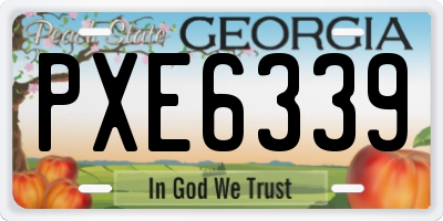 GA license plate PXE6339