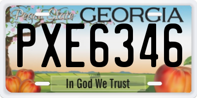 GA license plate PXE6346
