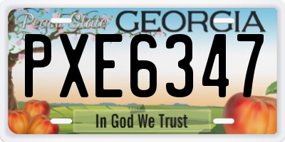 GA license plate PXE6347