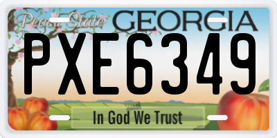 GA license plate PXE6349