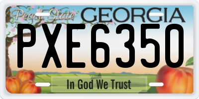 GA license plate PXE6350