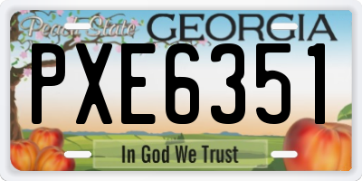 GA license plate PXE6351