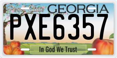 GA license plate PXE6357