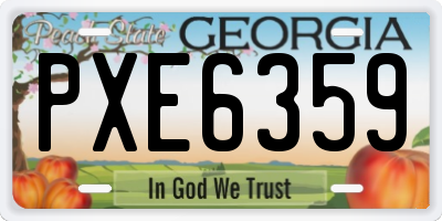 GA license plate PXE6359