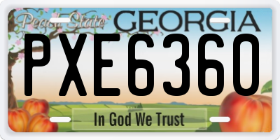 GA license plate PXE6360
