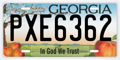 GA license plate PXE6362