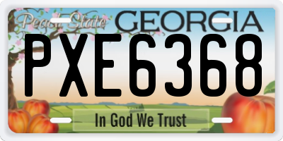 GA license plate PXE6368