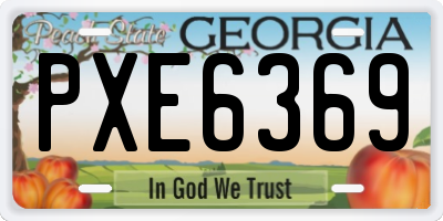 GA license plate PXE6369
