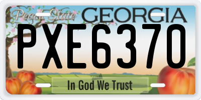 GA license plate PXE6370