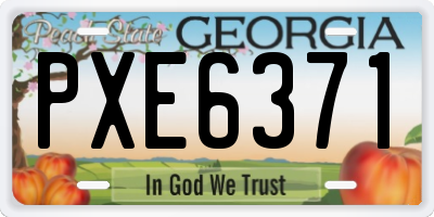 GA license plate PXE6371