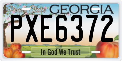 GA license plate PXE6372