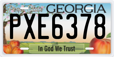 GA license plate PXE6378