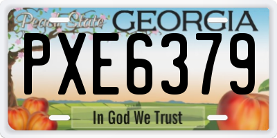 GA license plate PXE6379