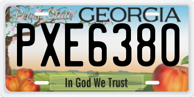 GA license plate PXE6380