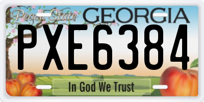 GA license plate PXE6384