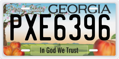 GA license plate PXE6396
