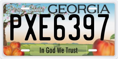 GA license plate PXE6397