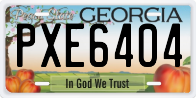 GA license plate PXE6404